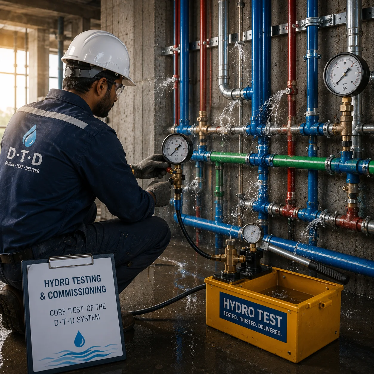 Industrial pipe installation site